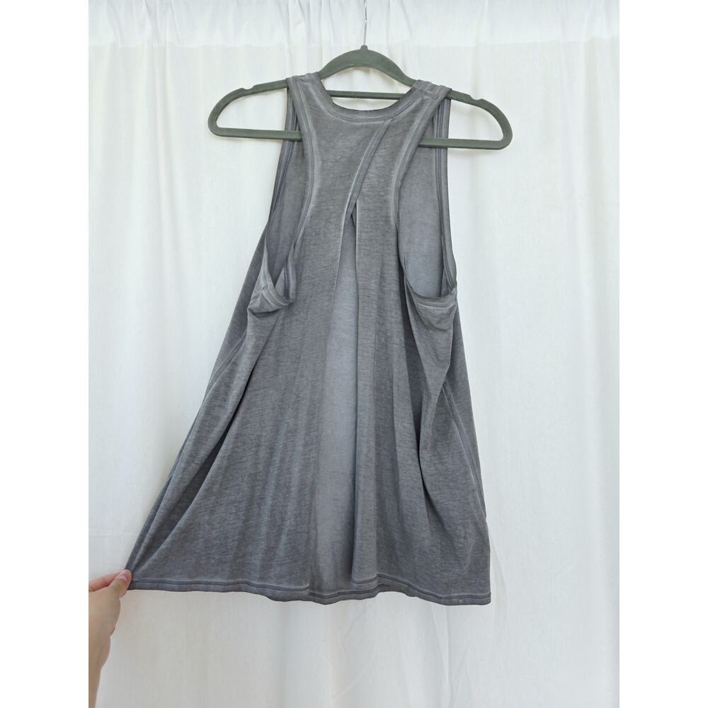 Lululemon Tank Size 6 Gray All Tied Up Split Back - Picture 5 of 6